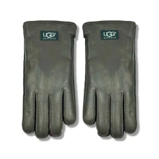 UGG Перчатки Кожаные Мужские Шоколадные