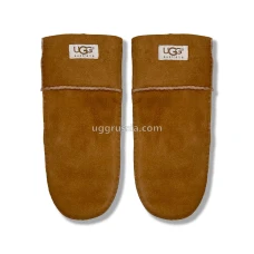UGG Варежки Замшевые Женские Коричневые