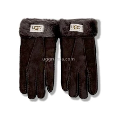 UGG Перчатки Замшевые Женские Коричневые