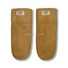 UGG Варежки Кожаные Женские Коричневые