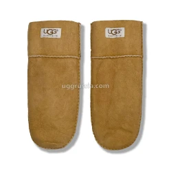 UGG Варежки Кожаные Женские Коричневые