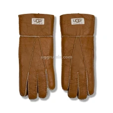 UGG Перчатки Кожаные Женские Коричневые