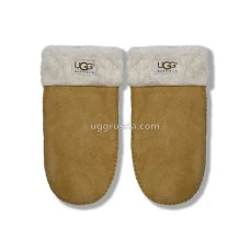 UGG Варежки Замшевые Женские Коричневые