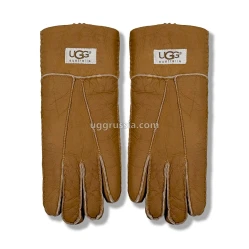 UGG Перчатки Кожаные Женские Коричневые