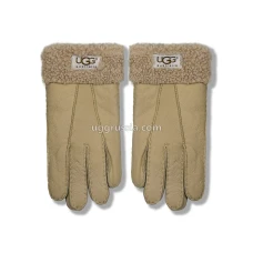 UGG Перчатки Кожаные Женские Коричневые