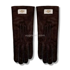 UGG Перчатки Замшевые Женские Коричневые