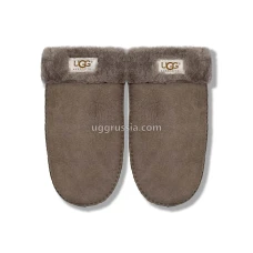 UGG Варежки Кожаные Женские Серые