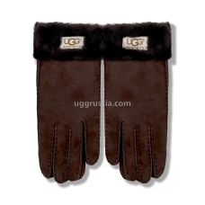 UGG Перчатки Замшевые Женские Коричневые