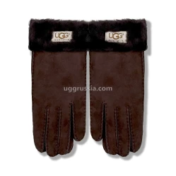 UGG Перчатки Замшевые Женские Коричневые