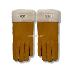 UGG Перчатки Замшевые Женские Коричневые