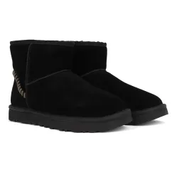 UGG Mens Classic Mini Deco Suede Boot Black