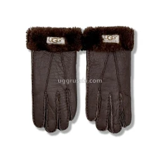 UGG Перчатки Кожаные Мужские Коричневые