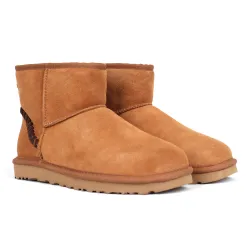 UGG Mens Classic Mini Deco Suede Boot Chestnut