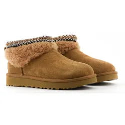 UGG Ultra Mini Lack Maxi Curly Boot Chestnut
