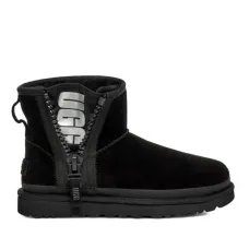 UGG Classic Mini Zipper Tape Logo Boot Black