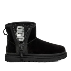 UGG Classic Mini Zipper Tape Logo Boot Black