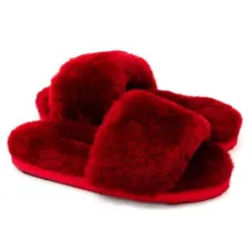 UGG Fluff Slide Slippers Bordo