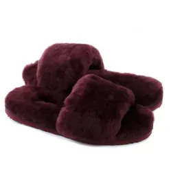 UGG Fluff Slide Slippers Dark Purple