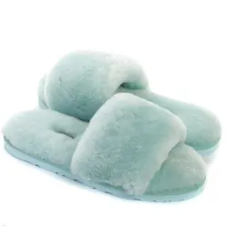 UGG Fluff Slide Slippers Lake Blue