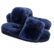 UGG Fluff Slide Slippers Navy Blue