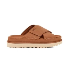 UGG Goldenstar Cross Slide - Chestnut