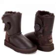 UGG Kids Bailey Button Metallic Chocolate