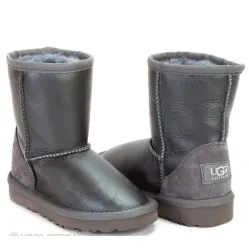 UGG Kids Classic Short Metallic Grey