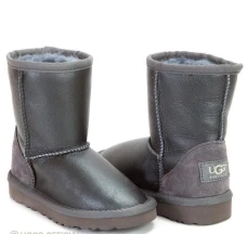 UGG Kids Classic Short Metallic Grey