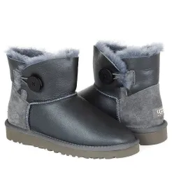 UGG Mini Bailey Button Metallic Grey