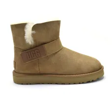 UGG Mini Bailey Graphic Logo Suede Chestnut