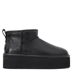 UGG Classic Ultra Mini Platform Black Leather